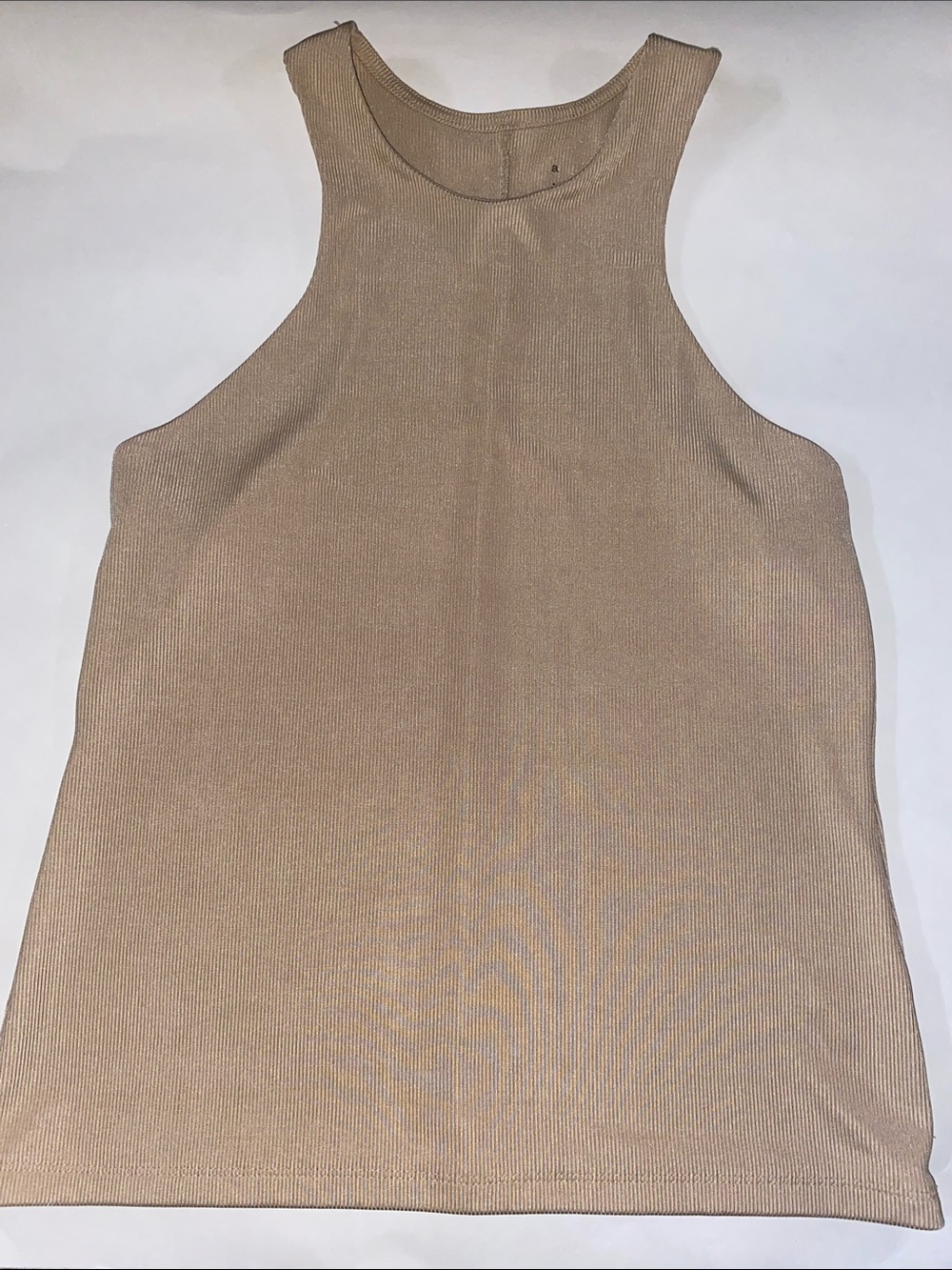 a new day Beige Ribbed High-Neck Tank
